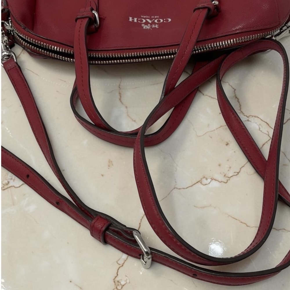 Coach Peyton Bennett Mini Satchel Red Leather Crossbody Dome Classic y2k F50430 - Picture 7 of 11
